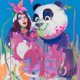 Marc Taschowsky · „Pandahochzeit” · 2022 · Öl auf Leinwand · 130 x 130 cm