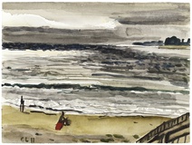 Christopher Lehmpfuhl · „Grauer Pazifik” · 2011 · Aquarell auf Bütten · 22 x 35 cm