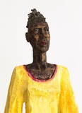 Clemens Heinl · „Miriam“ (Detail) · 2016 · Bronze, Pappel, Ulme bemalt · Höhe 72 cm