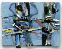 Menno Fahl, Zwei in Blau, 2007, Materialbild, 80x65x5 cm