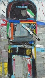 Menno Fahl, Collage-Figur, 2019, Materialbild, 190x110x5 cm