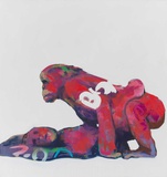 Marc Taschowsky · „Affen” · 2016 · Öl auf Leinwand · 100 x 90 cm