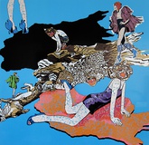 „Catwalk“ · 2011 · Lackstifte auf Plastikfolie · 100 x 100 cm