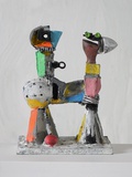 Menno Fahl, Reiter 2, 2020, Bronze bemalt, 22x15x10 cm