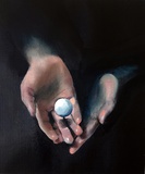Kathrin Landa, 1, Hände, Öl auf Papier, 2020, ca. 40x35 cm, gerahmt