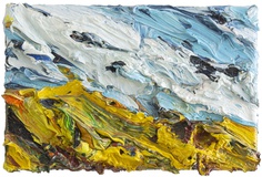 Harry Meyer · „Land” · 2012 · Öl auf Leinwand · 18 x 28 cm