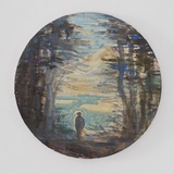 Xianwei Zhu · „The sun rises 4” · 2022 · Acryl auf Leinwand · Durchmesser 30 cm