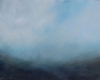 Rasso Hecker · aus der Serie „Jeux de vagues, Blauvariation 4” · 2020 · Öl auf Leinwand · 40 x 50 cm