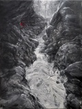 Jan Gemeinhardt, Rinnsal, Acryl, Öl/Leinwand 30x24 cm