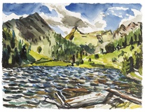 Christopher Lehmpfuhl · „Sturm am Riesachsee” · 2017 · Aquarell auf Papier · 32 x 39 cm