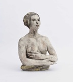Silvia Siemes · „Büste” · 2022 · Terrakotta, engobiert · 56 cm