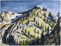 Christopher Lehmpfuhl · „ Abendlicht im Squaw Valley” · 2011 · Aquarell auf Bütten · 22 x 35 cm