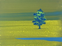 Thomas Heger · „Baum am See“ · 2007 · Acryl auf Leinwand · 24 x 30 cm